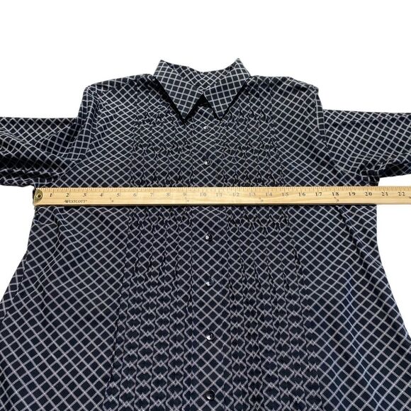 Coldwater Creek 100% Cotton Button Down Windowpane Pintuck Shirt Sz PL (14-16) - Picture 7 of 14